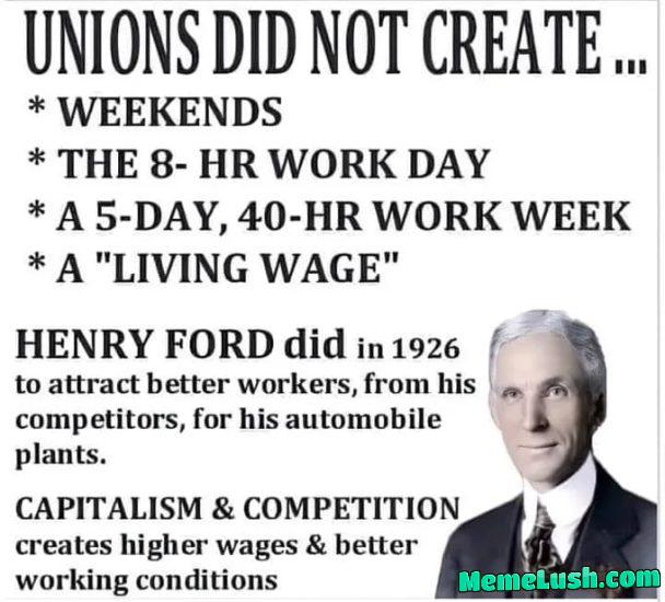Unions are a response to anti-free-market forces and are not necessary. Unions are a response to anti-free-market forces and are not necessary.