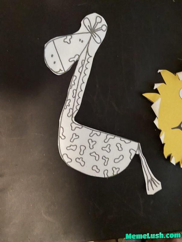 Some of the spots on this giraffe drawing look like dicks.