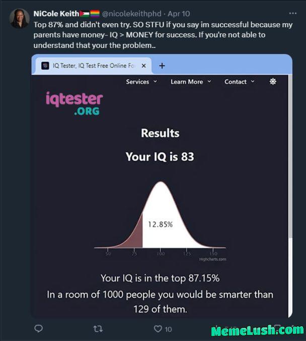 Just proved money buys happiness, not extra IQ points! Just proved money buys happiness, not extra IQ points!