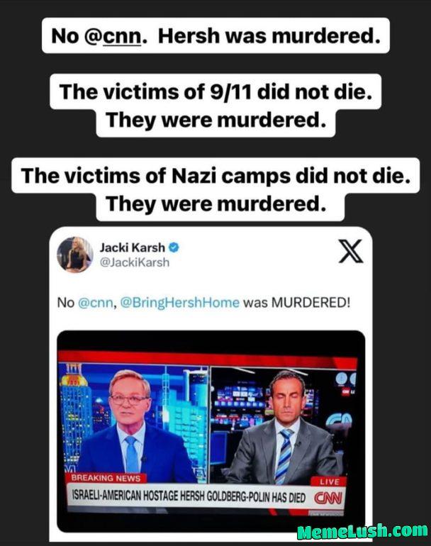 CNN are now trying to spin that the American h0stage ‘Hersh Goldberg’ have just somehow “d!ed” in c@ptivity from natural causes. and was not infect exec-uted by his k!dnappers. CNN are now trying to spin that the American h0stage ‘Hersh Goldberg’ have just somehow “d!ed” in c@ptivity from natural causes. and was not infect exec-uted by his k!dnappers.