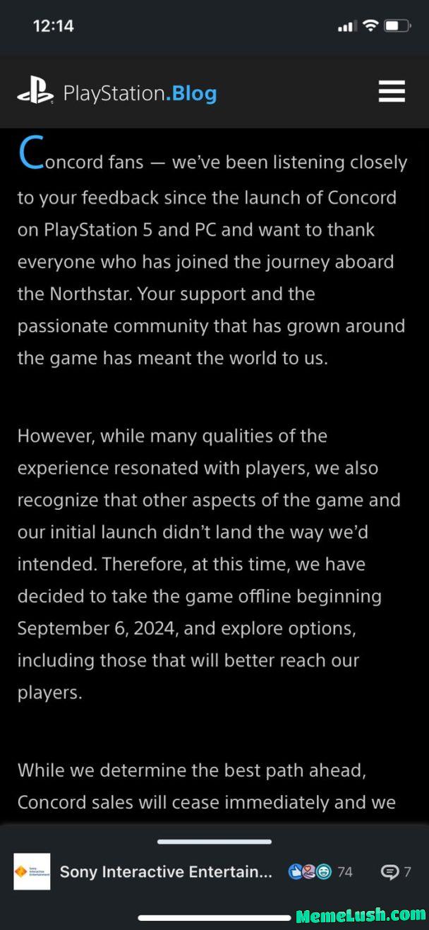 And just like that, Concord will fade into nothingness And just like that, Concord will fade into nothingness