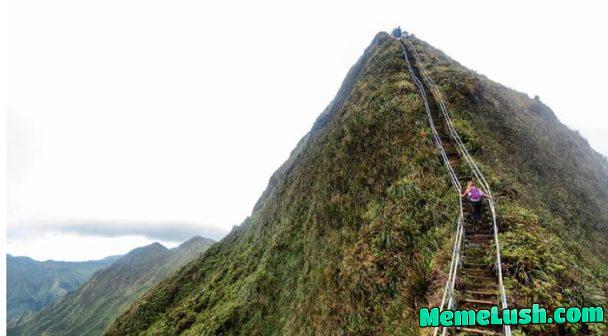14 people just got arrested for climbing this now illegal trail on the island of Oahu, Hawaii