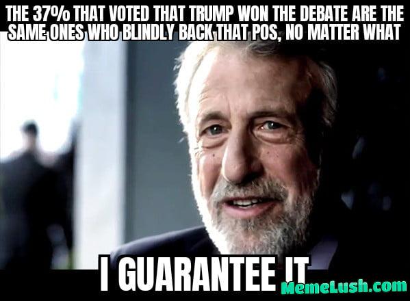 A whole 37% thinks that he won A whole 37% thinks that he won