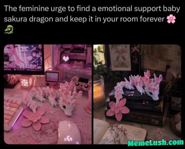 Girls will literally adopt a tiny cherry blossom dragon and call that self care 🌸 (Available HERE)