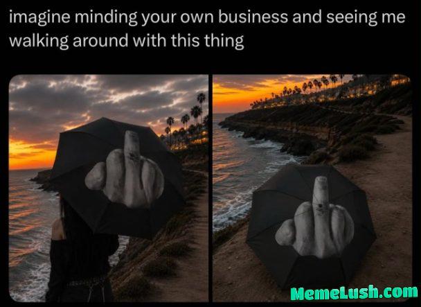 not me taking aesthetic sunset photos of the world’s least peaceful umbrella (Get Yours Here)